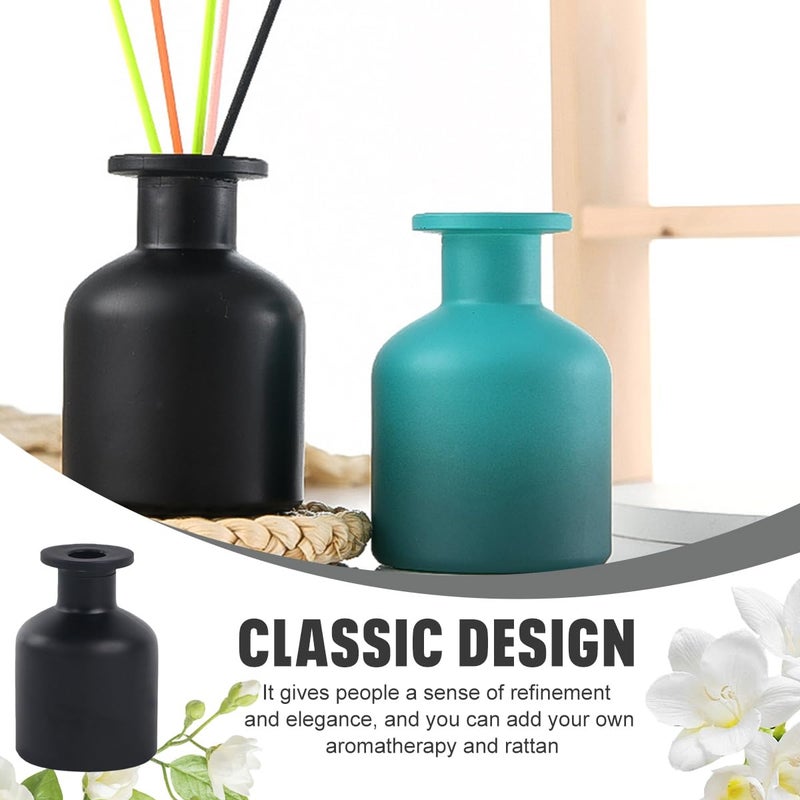 SYBL 150ml/5oz Glass Diffuser Bottles Boston Round Aroma Bottles Diffusers Vase Fragrance Accessories Use for DIY Replacement Diffuser Sets Craft Projects Wedding Party(Black) - Image 5